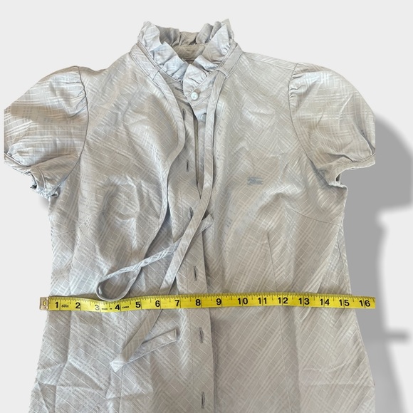 Authentic Burberry Blue Check Ruffle Top - Picture 15 of 16